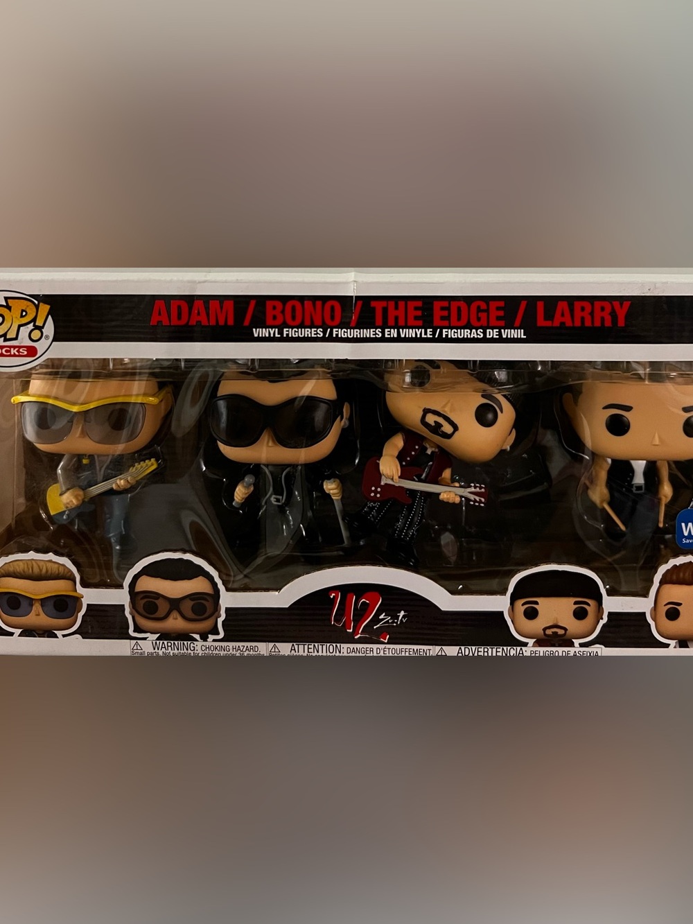Funko U2 4-Pack Vinyl Figures Adam Bono The Edge Larry - Black, Yellow, Red
